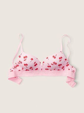 PINK Wear Everywhere Cherry-Print Wireless Push-Up Bra Size 34DD